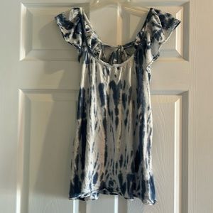 NWT, chaser, women’s flowy tie-dye shirt with back tie detail